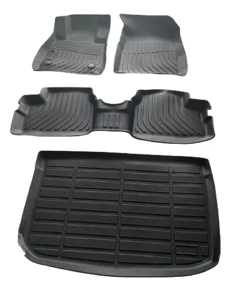 Tapetes para Nissan March + Tapete de Cajuela 2012-2024 Tipo Charola (3D) Uso Rudo